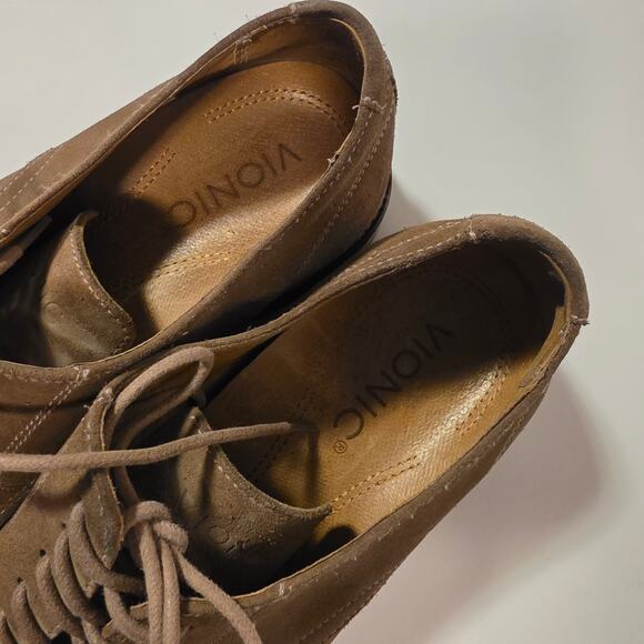 VIONIC Men\'s Size 13 Suede Loafers Bowery Graham Oxford Tan Comfort Good cond. main image 4